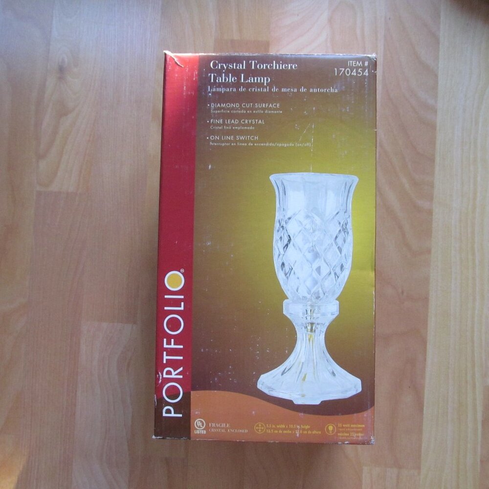 Diamond Cut Lead Crystal Table Lamp NEW